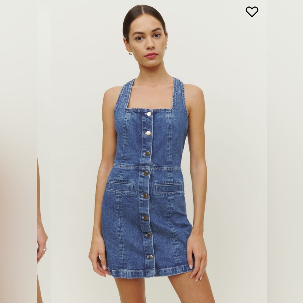 NWT Reformation Jeans Dionne Denim Mini Dress